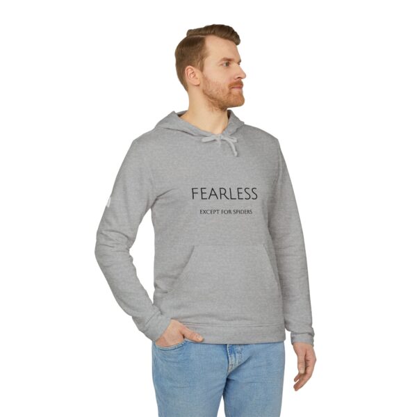 \'Fearless except for spiders\' Adidas Unisex Fleece Hoodie - Image 10